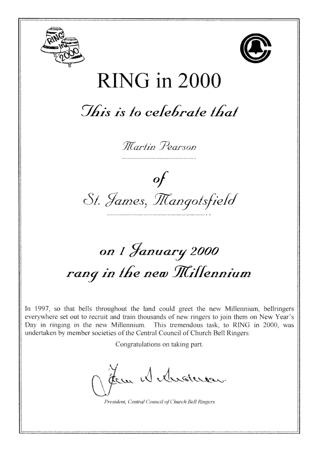 RING in 2000 certificate