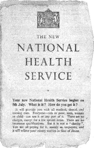The New National Health Service leaflet (first page)