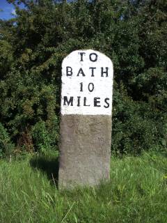 Milestone 10 on the route to Bath from Hambrook