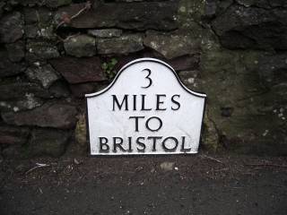 Milestone 3 on the route to Bristol from Worle