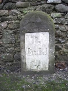 Milestone 11 on the route to Bristol from Falfield