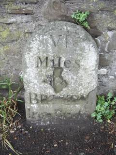 Milestone 6 on the route to Bristol from Temple Cloud